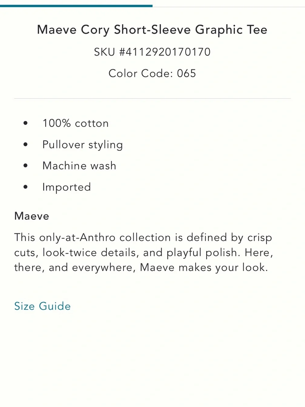 Anthropologie Maeve Cory short sleeve graphic tee